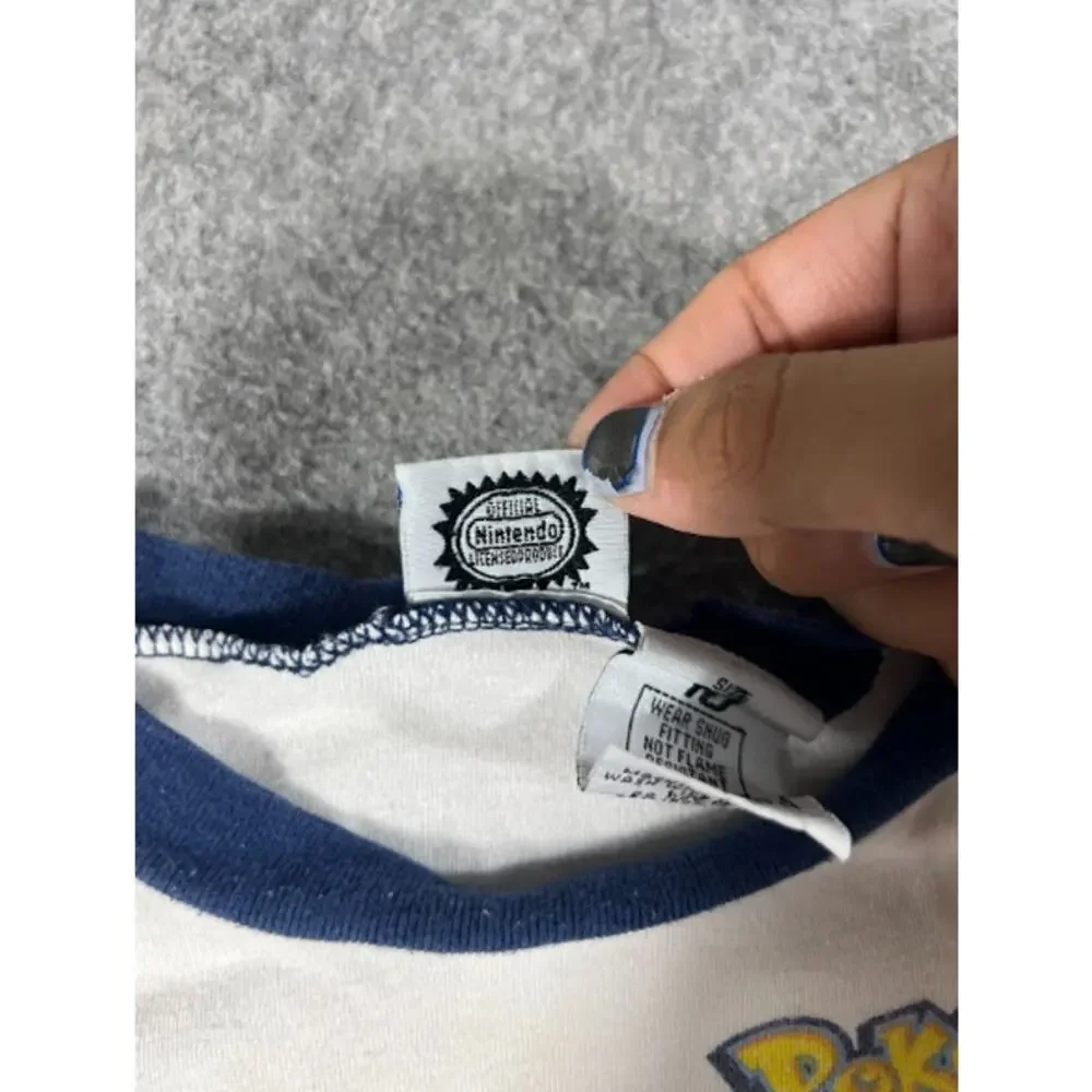 VTG 90s Pokemon Academy Pajama Set Boy Youth 10 Blue White Pikachu AOP Sleepwear